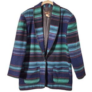 Vintage Tracy Evans Southwestern Sarape Style Wool Blend Blazer | Size Large